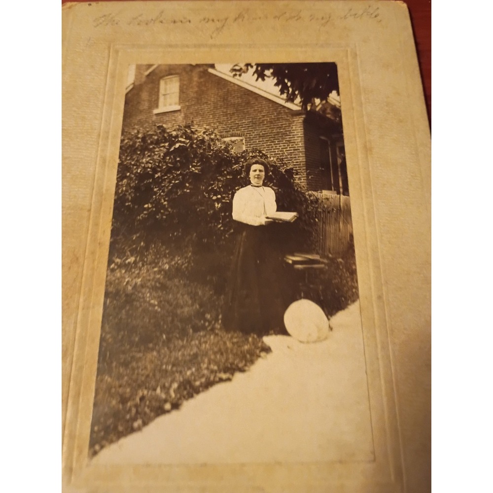Early 1900 Cabinet Card To‎ Berice Your Teacher 5 3/4in